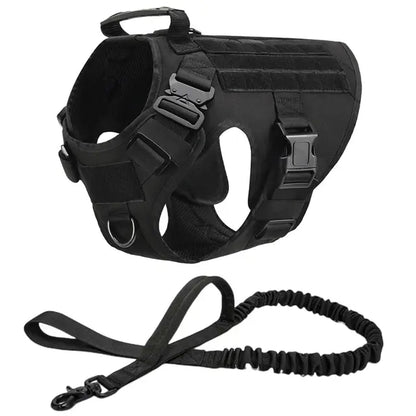 Pet K9 Tactical Military Vest -Training Dog Harness and Leash Set For All Breeds Dogs