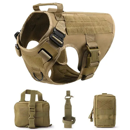 Pet K9 Tactical Military Vest -Training Dog Harness and Leash Set For All Breeds Dogs