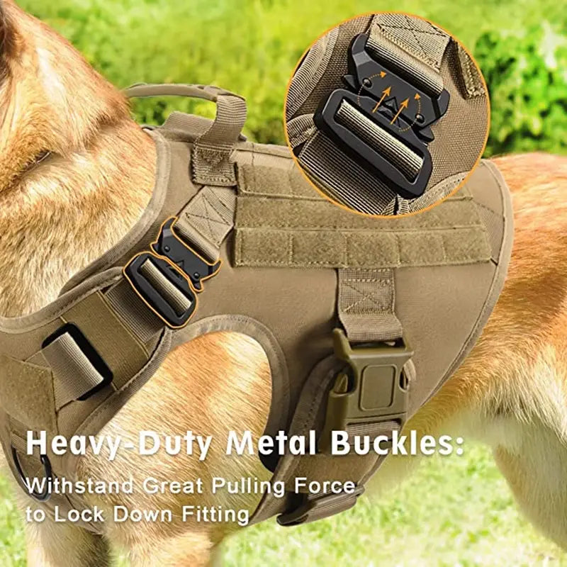 Pet K9 Tactical Military Vest -Training Dog Harness and Leash Set For All Breeds Dogs