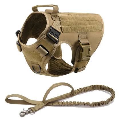 Pet K9 Tactical Military Vest -Training Dog Harness and Leash Set For All Breeds Dogs