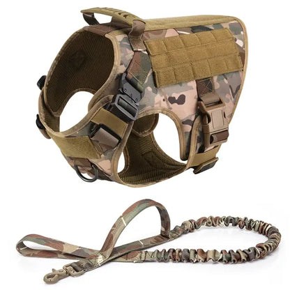 Pet K9 Tactical Military Vest -Training Dog Harness and Leash Set For All Breeds Dogs